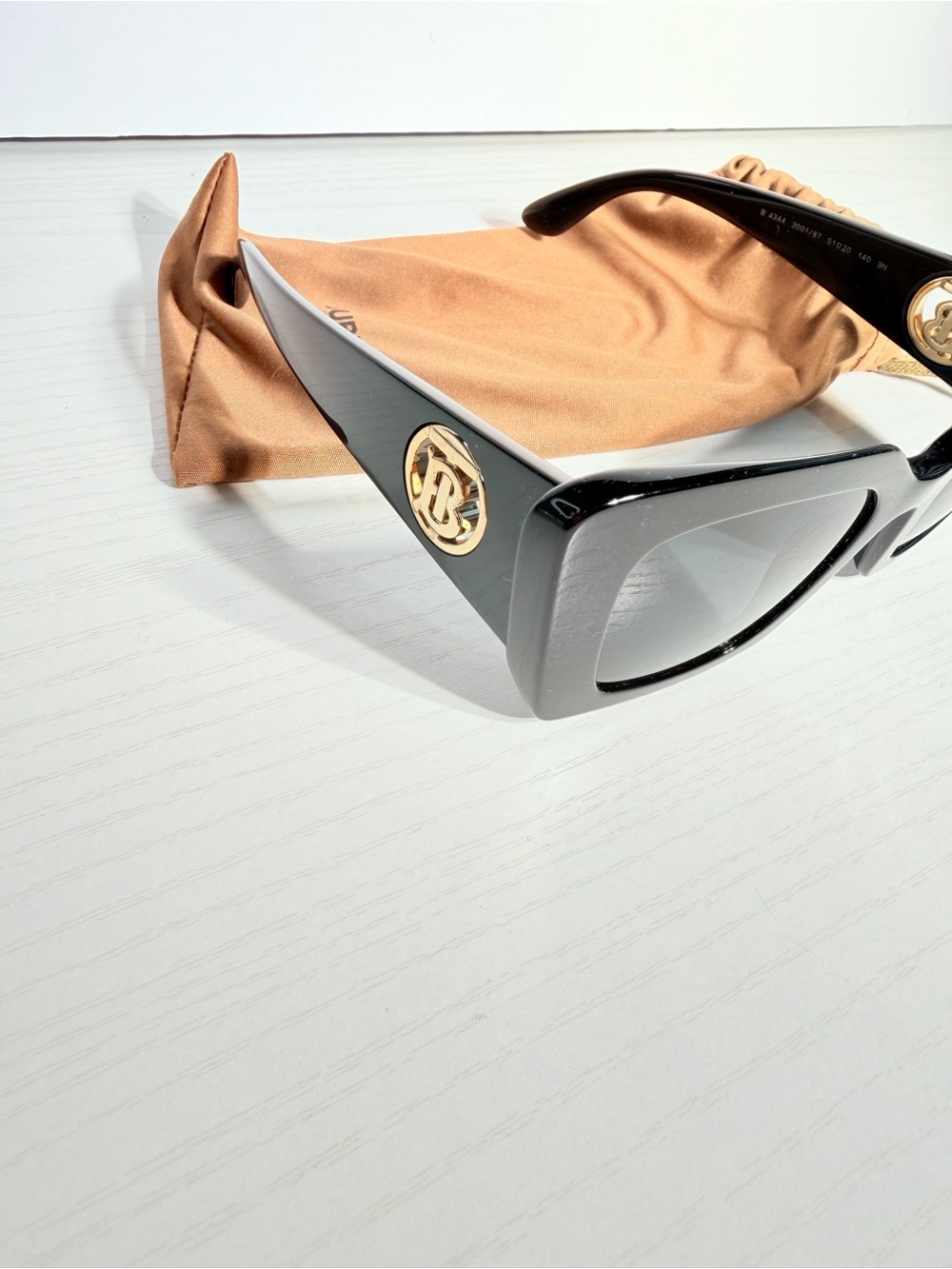 Burberry Black Sunglasses with Gold Logo Accent - Men's Accessory